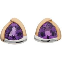 JuwelmaLux Paar Ohrstecker JuwelmaLux Ohrstecker 375/000 (9 Karat) Weiß- und Rotgold mit Amethyst (kein Set, 2-tlg., inkl. edelm Schmucketui) von JuwelmaLux