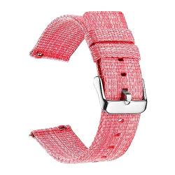 Jyuha Nylon-Schnellverschluss-Uhrenarmband, 18mm, 20mm, 22mm, 24mm, Stoff-Armband, Gürtel, Canvas, Nylon-Uhrenarmbänder, Armband, Rosa, 22mm von Jyuha