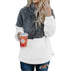 Jywmsc Damen Kapuzenpullover Teddy Langarm Oversize Sweatshirt Hoodie Einfarbig Warm Mit Kapuze von Jywmsc