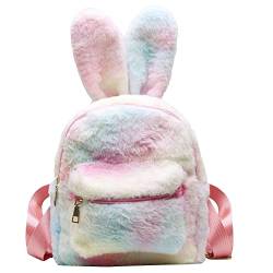 Jywmsc Niedliche Bunny-Rucksäcke für Mädchen, Damen niedlich Kaninchenohren Rucksack Flauschige Umhängetasche Schultasche Satchel von Jywmsc