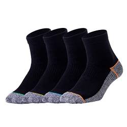 Kupfer Antibakterielle Athletische Socken f¨¹r M?nner und Frauen-Feuchtigkeits-Docht, rutschfeste Kissen Kn?chelsocken, Mehrfarbig-4 Pairs, Shoe L:45-49 EUR von Jzy Qzn