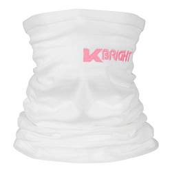 K-BRIGHT Funktionstuch Unisex Bio Baumwolle Herren Damen Multifunktionstuch Herren Schlauchschal Sleeve Scarf Maske Halstuch Bandana (Weiß/Pink) von K-BRIGHT
