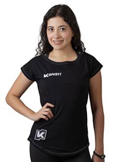 K-BRIGHT T-Shirt Damen Kurzarm Nachhaltig Premium Bio Baumwolle Damen Oberteil Sommer Sportshirt Funktionsshirt Tshirt Damen Vegan GOTS (Schwarz/weiß, S) von K-BRIGHT