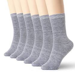 6er-Pack Socken für Damen und Herren aus Baumwolle, grau, 42 von K-LORRA