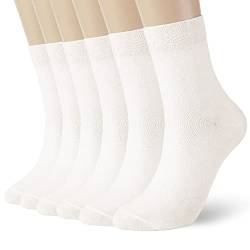 K-LORRA Damen Socken aus Baumwolle, dünn, hohe Knöchel, Schwarz, 6 Stück, Weiß, Medium von K-LORRA