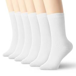 K-LORRA Lässige Baumwollsocken für Damen und Herren, Weiß, Medium von K-LORRA