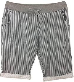 K-Milano Damen Bermuda Shorts Baumwolle Kurze Hose Uni Farbe und Bedruckt Elastiskbund Sommerhose Made in Italy von K-Milano