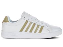 K-Swiss Damen Court Sneaker, White/Cornstalk/Metallic, 39.5 EU von K-Swiss