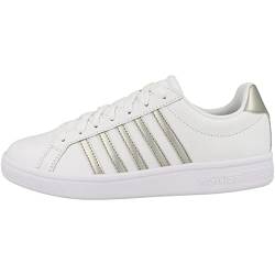 K-Swiss Damen Court TIEBREAK Sneaker, White/Champagne Gold, 37.5 EU von K-Swiss