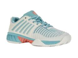 K-Swiss Performance Damen Express Light 3 HB Tennis Shoe, Blanc de Blanc/Nile Blue/Desert Flower, 38 EU von K-Swiss