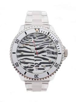 K&Bros Damen Datum klassisch Quarz Uhr mit Plastik Armband 9419-7-380 von K&Bros