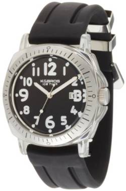 K&Bros Herren Datum klassisch Quarz Uhr mit Gummi Armband 9394-4-380 von K&Bros