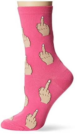 K. Bell Socks Damen-Socken aus der Originalkollektion Gr. Medium, Mittelfinger (Fuchsia) von K. Bell Socks