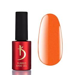 K Professional Rubber Base Gel - Base Coat Orange Neon -7ml- Unterlack - Nagellack - Gel Nägel - Gellack - UV Nagellack von K