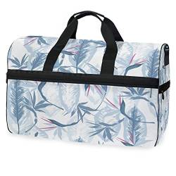 Blattkunst Pflanze Blumen Sporttasche Badetasche mit Schuhfach Reisetaschen Handtasche für Reisen Frauen Mädchen Männer von KAAVIYO