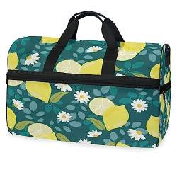 Blume Zitronenblüte Cartoon Sporttasche Badetasche mit Schuhfach Reisetaschen Handtasche für Reisen Frauen Mädchen Männer von KAAVIYO