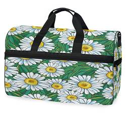 Blumen Gänseblümchen Sonnenblume Pflanze Sporttasche Badetasche mit Schuhfach Reisetaschen Handtasche für Reisen Frauen Mädchen Männer von KAAVIYO