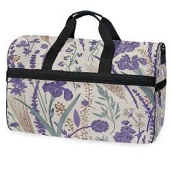 Blumen Hübsches Blaues Gras Sporttasche Badetasche mit Schuhfach Reisetaschen Handtasche für Reisen Frauen Mädchen Männer von KAAVIYO