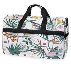 Blumenblätter Pflanze Sporttasche Badetasche mit Schuhfach Reisetaschen Handtasche für Reisen Frauen Mädchen Männer von KAAVIYO