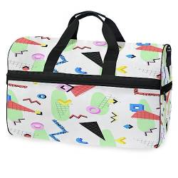 Cartoon Symbolkunst Geometrie Sporttasche Badetasche mit Schuhfach Reisetaschen Handtasche für Reisen Frauen Mädchen Männer von KAAVIYO