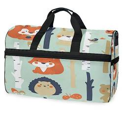 Cartoon Tier Pflanze Baum Süß Sporttasche Badetasche mit Schuhfach Reisetaschen Handtasche für Reisen Frauen Mädchen Männer von KAAVIYO