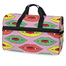 Dämon Kuss Farbe Süß Sporttasche Badetasche mit Schuhfach Reisetaschen Handtasche für Reisen Frauen Mädchen Männer von KAAVIYO