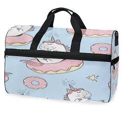 Einhorn Dessert Süßes Mädchen Sporttasche Badetasche mit Schuhfach Reisetaschen Handtasche für Reisen Frauen Mädchen Männer von KAAVIYO