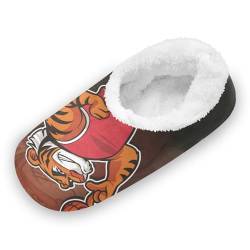 KAAVIYO Tiger-Basketball Hausschuhe Anti-Rutsch Fuzzy Winter Pantoffeln Plüsch Damen Herren Warme Gefüttert Rutschfest Slipper Schuhe von KAAVIYO