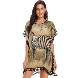 KAAVIYO Wild Zebra Kunst Chiffon Bademode Strand Vertuschen Damen Strandkleid Bikini Sommer Cover Up von KAAVIYO