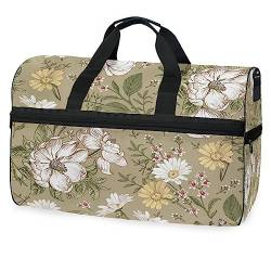 Klare Blume Gänseblümchen Hell Sporttasche Badetasche mit Schuhfach Reisetaschen Handtasche für Reisen Frauen Mädchen Männer von KAAVIYO