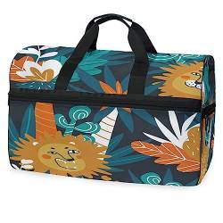 Löwenbaumpflanze Cartoon Sporttasche Badetasche mit Schuhfach Reisetaschen Handtasche für Reisen Frauen Mädchen Männer von KAAVIYO