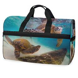 Meerestier Meeresschildkröte Sporttasche Badetasche mit Schuhfach Reisetaschen Handtasche für Reisen Frauen Mädchen Männer von KAAVIYO