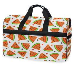 Obst Wassermelone Liebe Cartoon Sporttasche Badetasche mit Schuhfach Reisetaschen Handtasche für Reisen Frauen Mädchen Männer von KAAVIYO