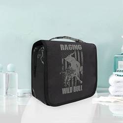 Raging Wild Bull Amerikaner Kulturbeutel Hängend Faltbar Mädchen Kulturtasche Toilettentasche Toiletttasche Makeup Tasche Kosmetiktasche für Frauen Mädchen Damen von KAAVIYO