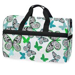 Schmetterling Süßer Insektenkarikatur Sporttasche Badetasche mit Schuhfach Reisetaschen Handtasche für Reisen Frauen Mädchen Männer von KAAVIYO