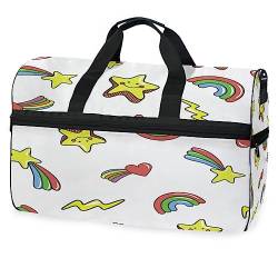 Sterne Regenbogen Liebe Süß Sporttasche Badetasche mit Schuhfach Reisetaschen Handtasche für Reisen Frauen Mädchen Männer von KAAVIYO