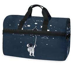 Sternenhimmel Astronaut Sterne Sporttasche Badetasche mit Schuhfach Reisetaschen Handtasche für Reisen Frauen Mädchen Männer von KAAVIYO