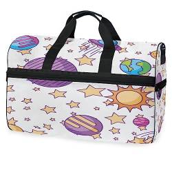 Sternplanet Raumschiff Cartoon Sporttasche Badetasche mit Schuhfach Reisetaschen Handtasche für Reisen Frauen Mädchen Männer von KAAVIYO