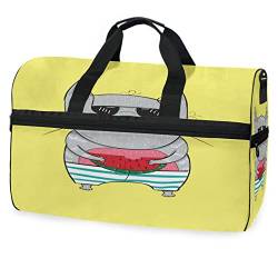 Wassermelonenmaus Süßes Tier Sporttasche Badetasche mit Schuhfach Reisetaschen Handtasche für Reisen Frauen Mädchen Männer von KAAVIYO