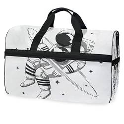 Weltraumastronautenkarikatur Sporttasche Badetasche mit Schuhfach Reisetaschen Handtasche für Reisen Frauen Mädchen Männer von KAAVIYO
