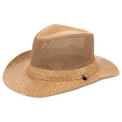 Panama-Hut mit breiter Krempe, Strohhut, Fedora, Strand, Sonnenhut, LSF 50+, Unisex, Fischermützen, khaki von KABAKE