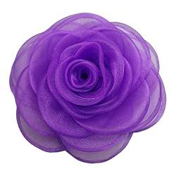 KABELIF Damen Blume Haarspange, Blume Haarklammer, Blume Haarclip Haarschmuck, Rose Broschen Ansteckblume, Blume Corsage für Hochzeit Bankett Party (Violett) von KABELIF