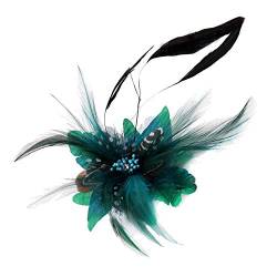 KABELIFE Blume Haarspangen mit Federn Haarschmuck Blume Brosche für Frauen Fest Party Hochzeit (Grün) von KABELIFE