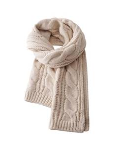 KABELIFE Damen Schal Herbst Winter Strickschal Schlauchschal Winterschal Grobstrick Mädchen Twist Schal Lang 32 * 200 CM (Beige) von KABELIFE