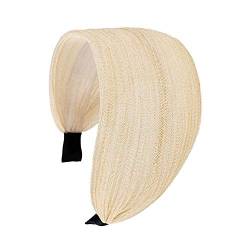 KABELIFE Elegante Breiten Spitze Haarreif Haarkranz Stirnband Kopfband Haarband Haarschmuck (Beige) von KABELIFE