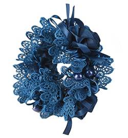 KABELIFE Haargummis Blumen mit Perlen Elastisches Haarband Haargummi Srunchies Pferdeschwanz-Halter Haar Seile für Frauen Mädchen (Blau) von KABELIFE