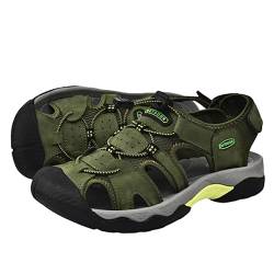 KAEAEILSS Herren Leder Sandalen Sport Outdoor Trekkingsandalen Atmungsaktive Leichte Wandersandalen Männer Sommer Offroadschuhe mit Beach Geschlossene Sandalen Größe 38-47 von KAEAEILSS