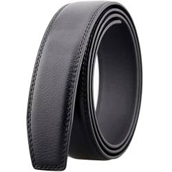 KAERMU Herren-Ratschengürtel aus Leder Nur 35 mm 1 3/8, Ledergürtel ohne Schnalle (schwarz 00, Anzughosengröße 28"-44") von KAERMU