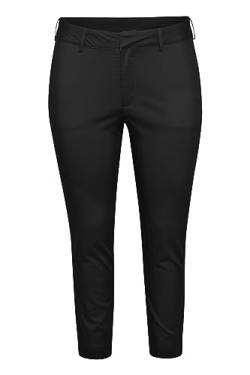 KAFFE CURVE Casual Hose KCleana Damen Hose Slim Fit Große Größen Casual Chino Stoffhose Black Deep 48 von KAFFE CURVE