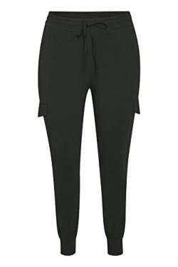 KAFFE CURVE Damen Hose Casual Cargohose Große Größen Jogginghose Damen Hose Casual Cargohose Große Größen Jogginghose Black Deep L von KAFFE CURVE